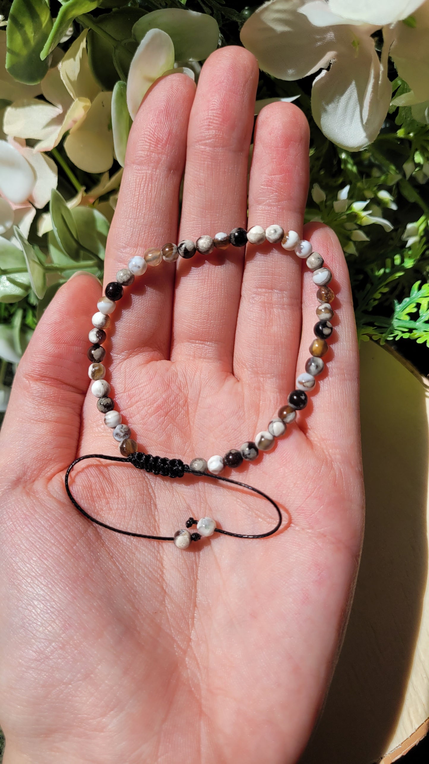 Weis-schwarzer Achat Armband