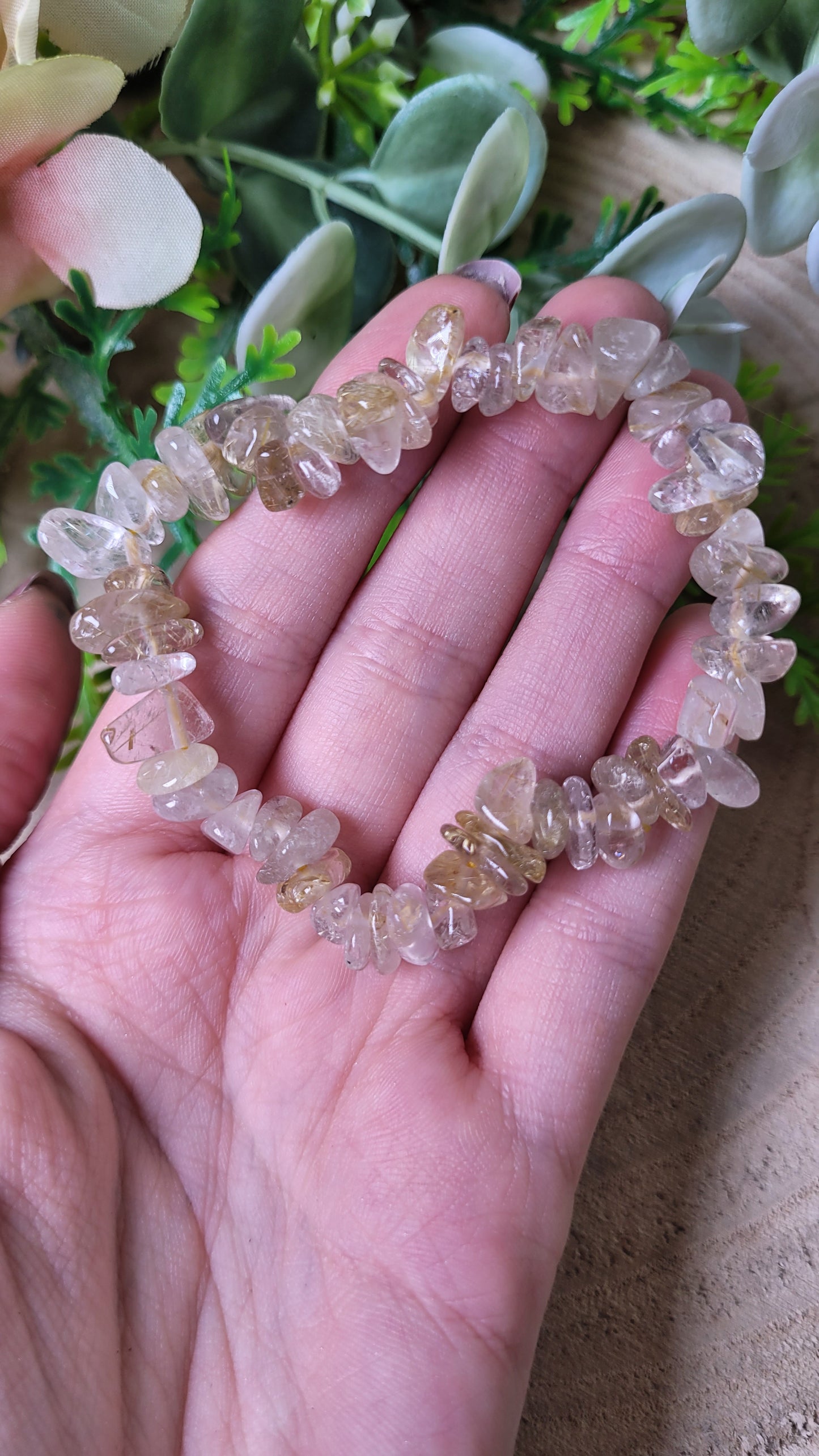 Goldener Rutil Splitterarmband