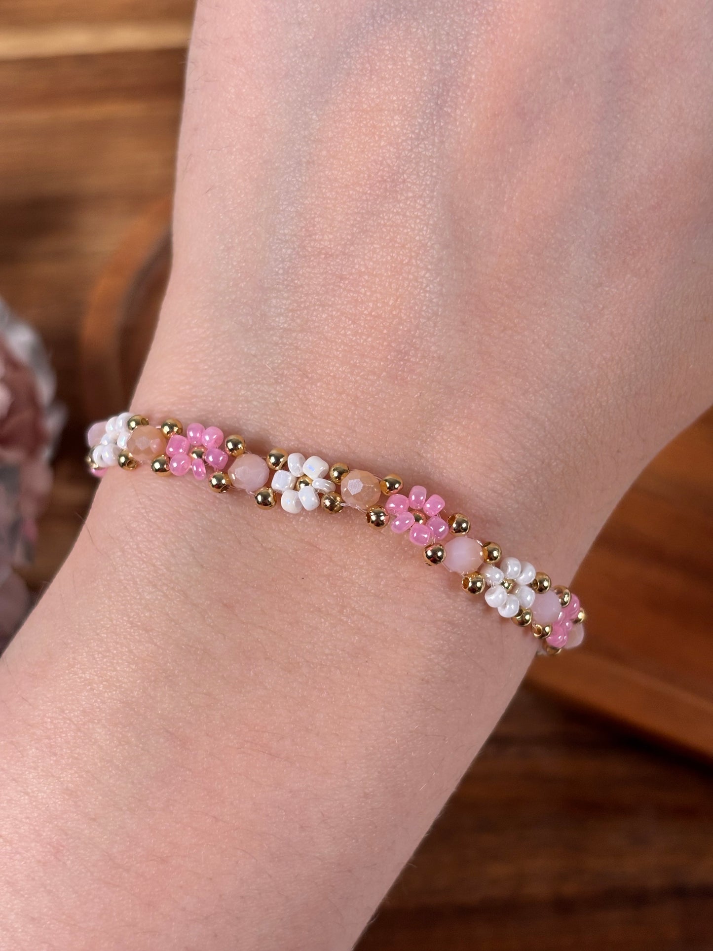 Blumen Armkette / Pink