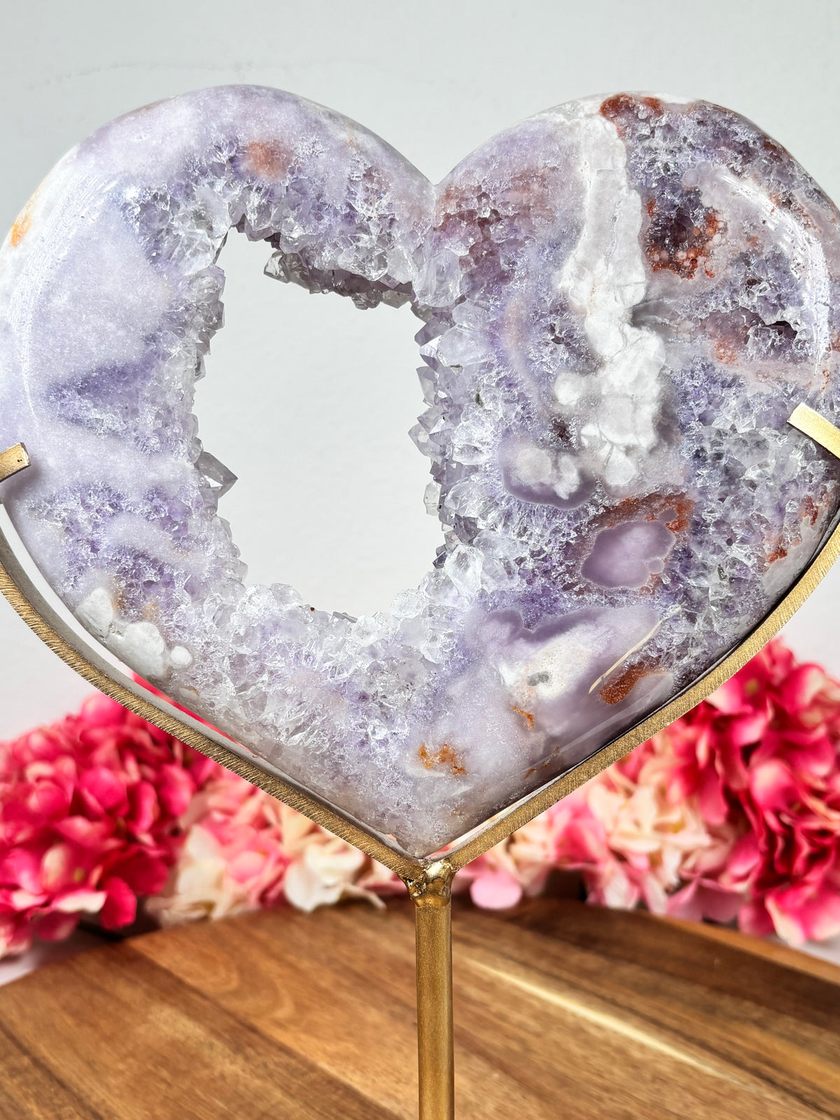 Flieder Amethyst Herz mit Portal Druse