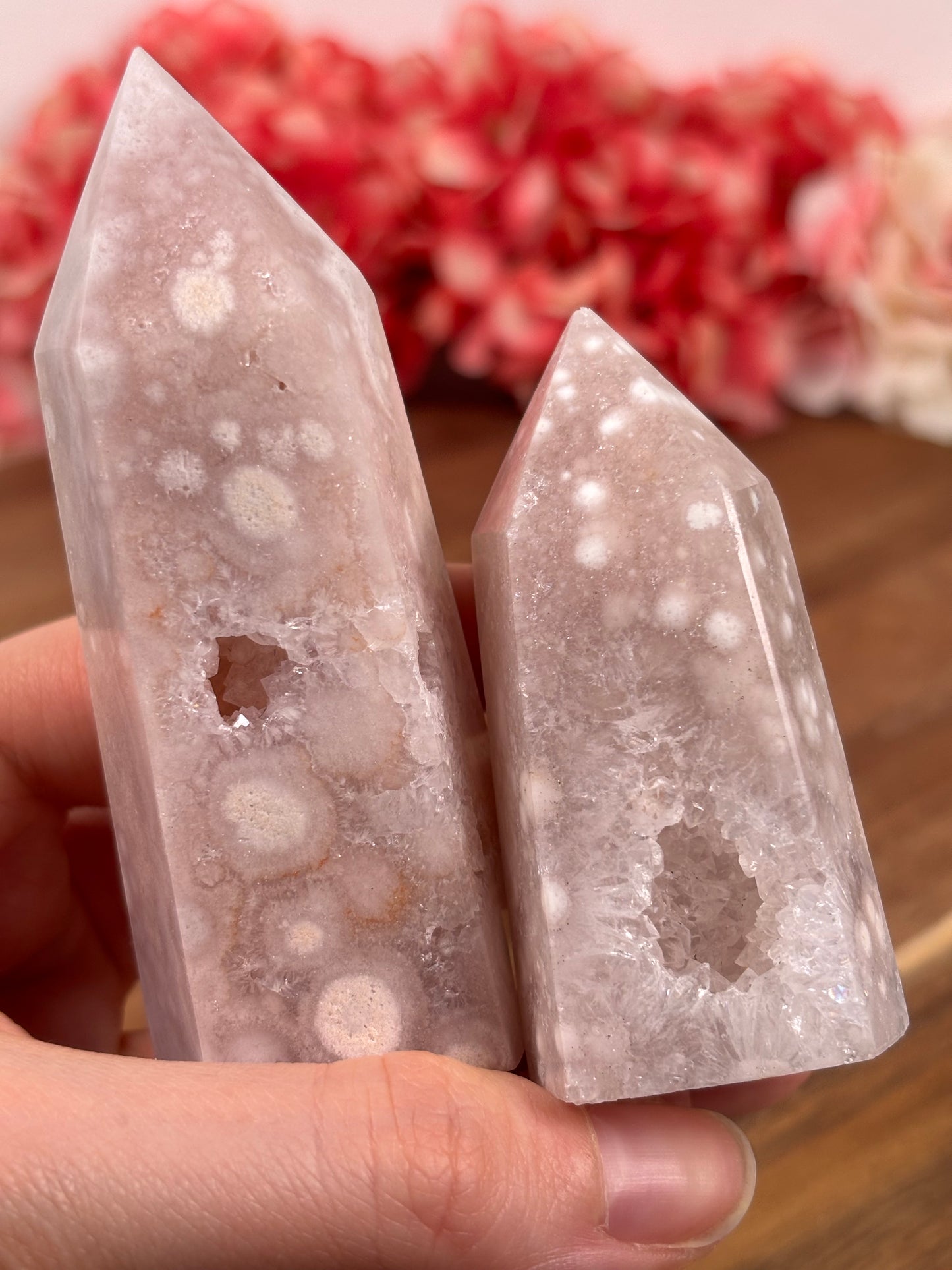 Rosa Blumen Amethyst Set