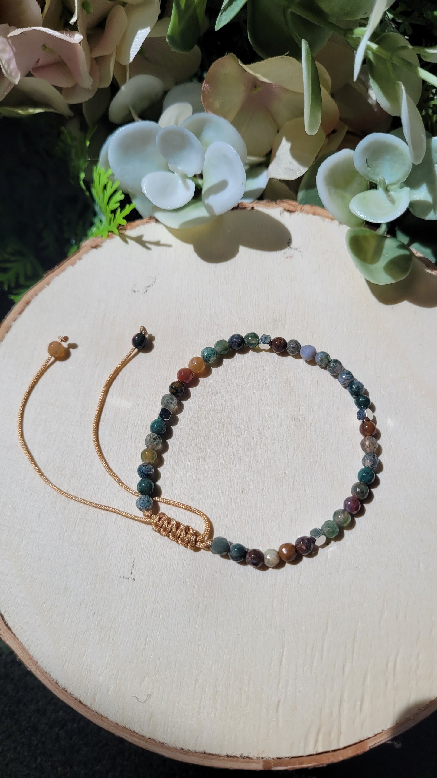 Bunter Moosachat Armband