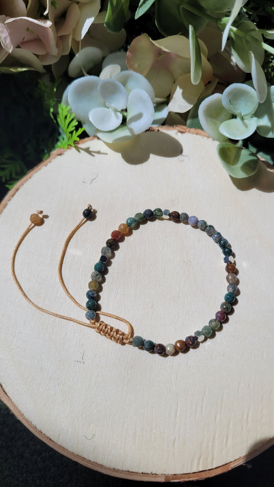 Bunter Moosachat Armband