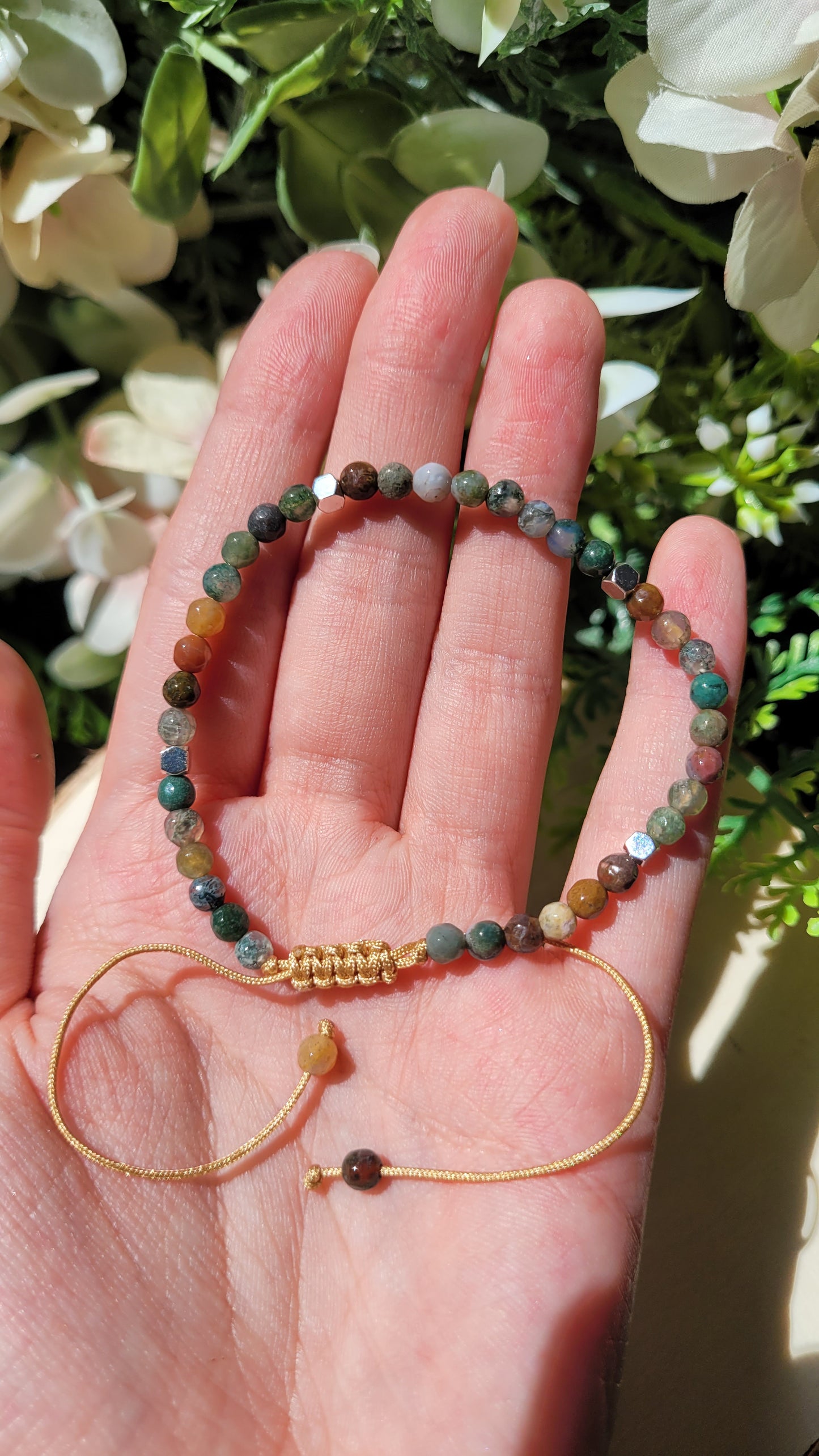 Bunter Moosachat Armband