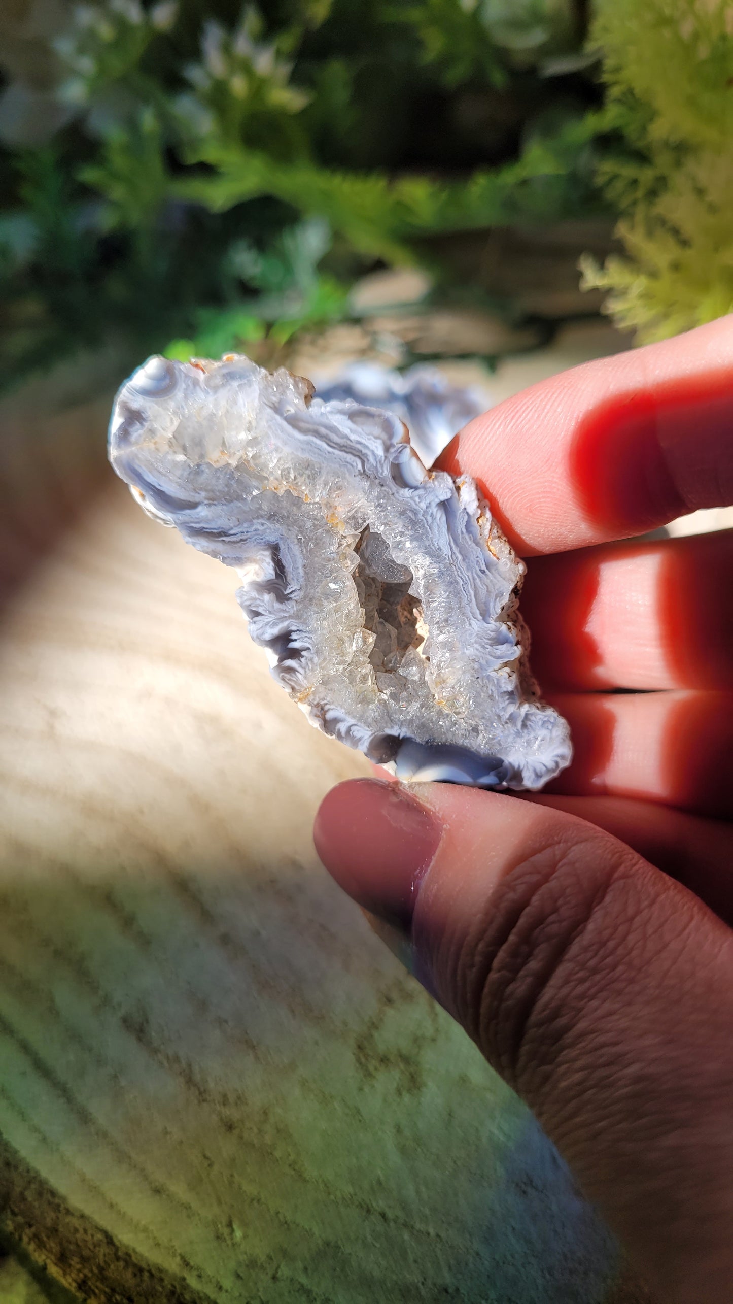 Große schwarze druzy Geode