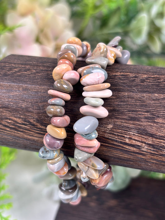 Polychrom Jaspis Splitter Armband