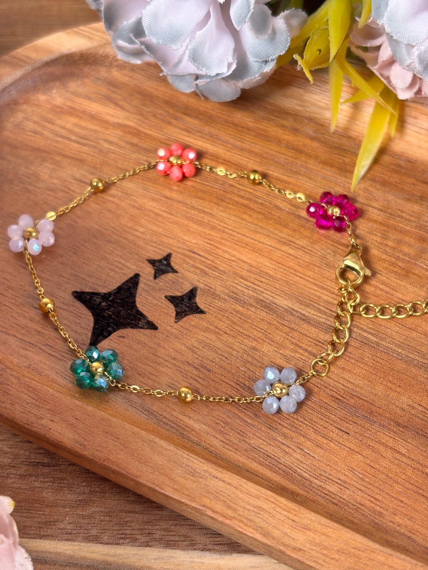 Flower Power Armkette/ Rainbow