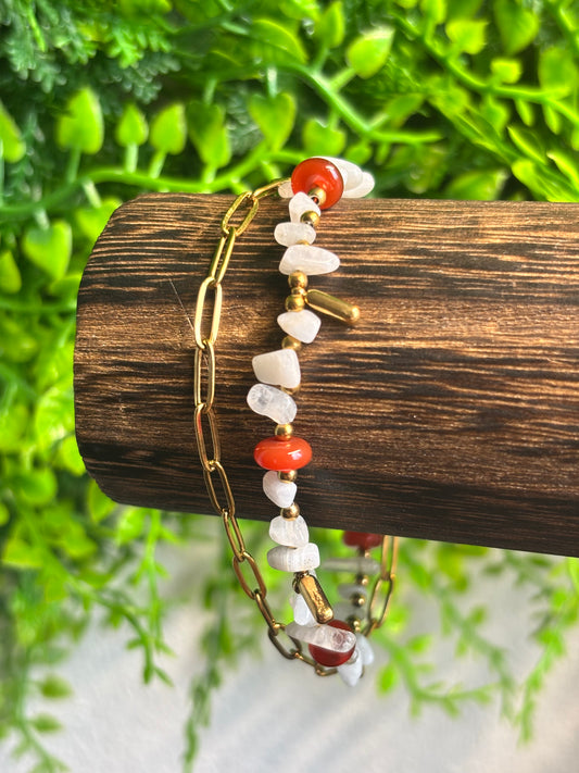Samara / Karneol & Quarz Armband