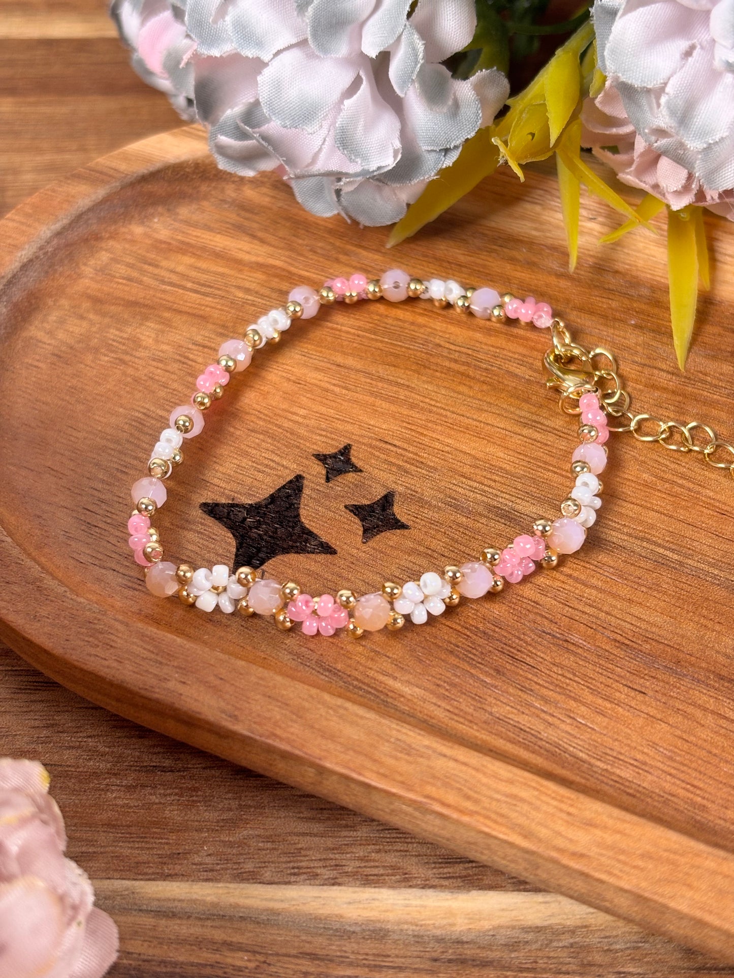 Blumen Armkette / Pink