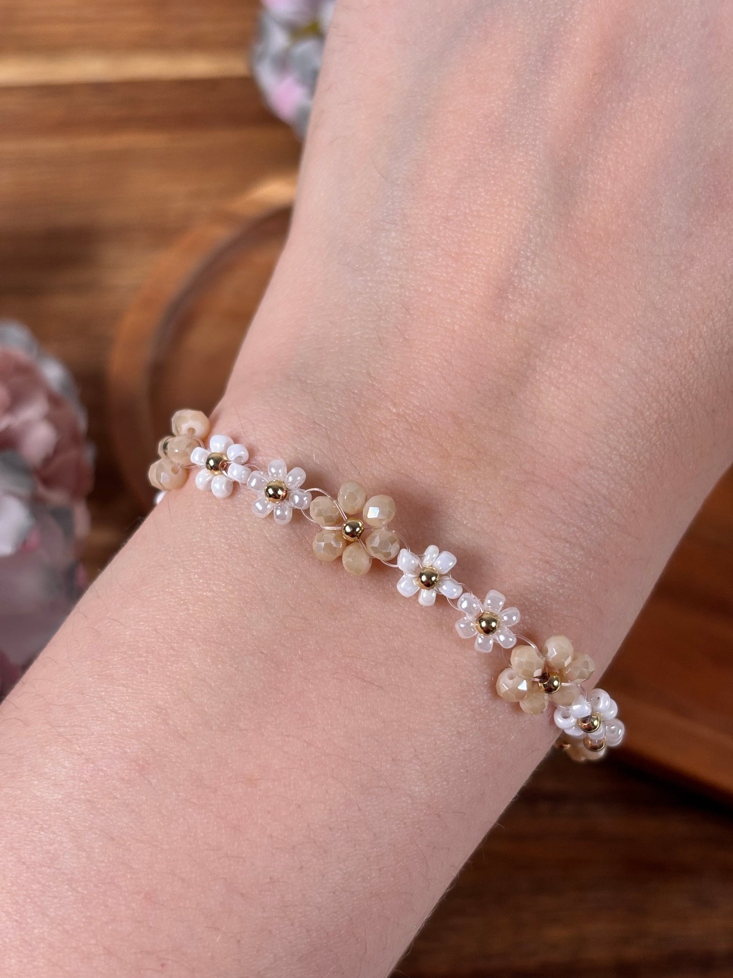 Blumen Armkette / Nude