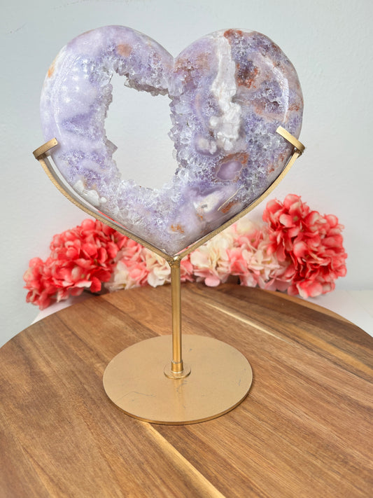 Flieder Amethyst Herz mit Portal Druse
