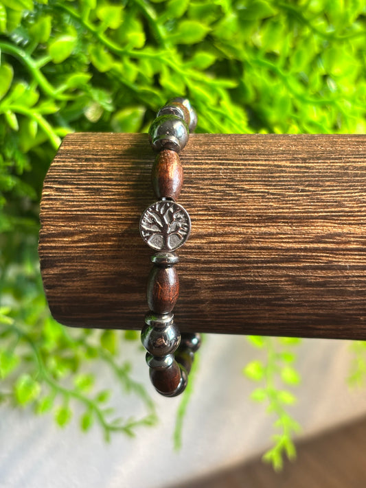 LEBENSBAUM Holzperlen Armband