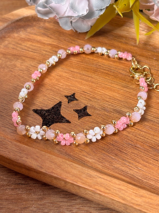 Blumen Armkette / Pink
