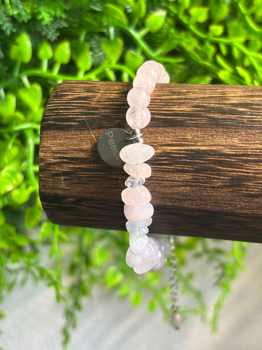Rosenquarz Frieden Armband