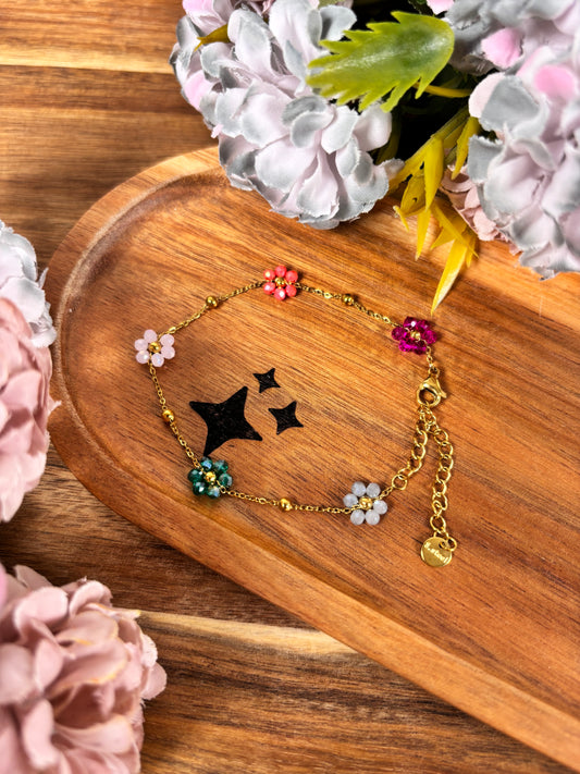 Flower Power Armkette/ Rainbow