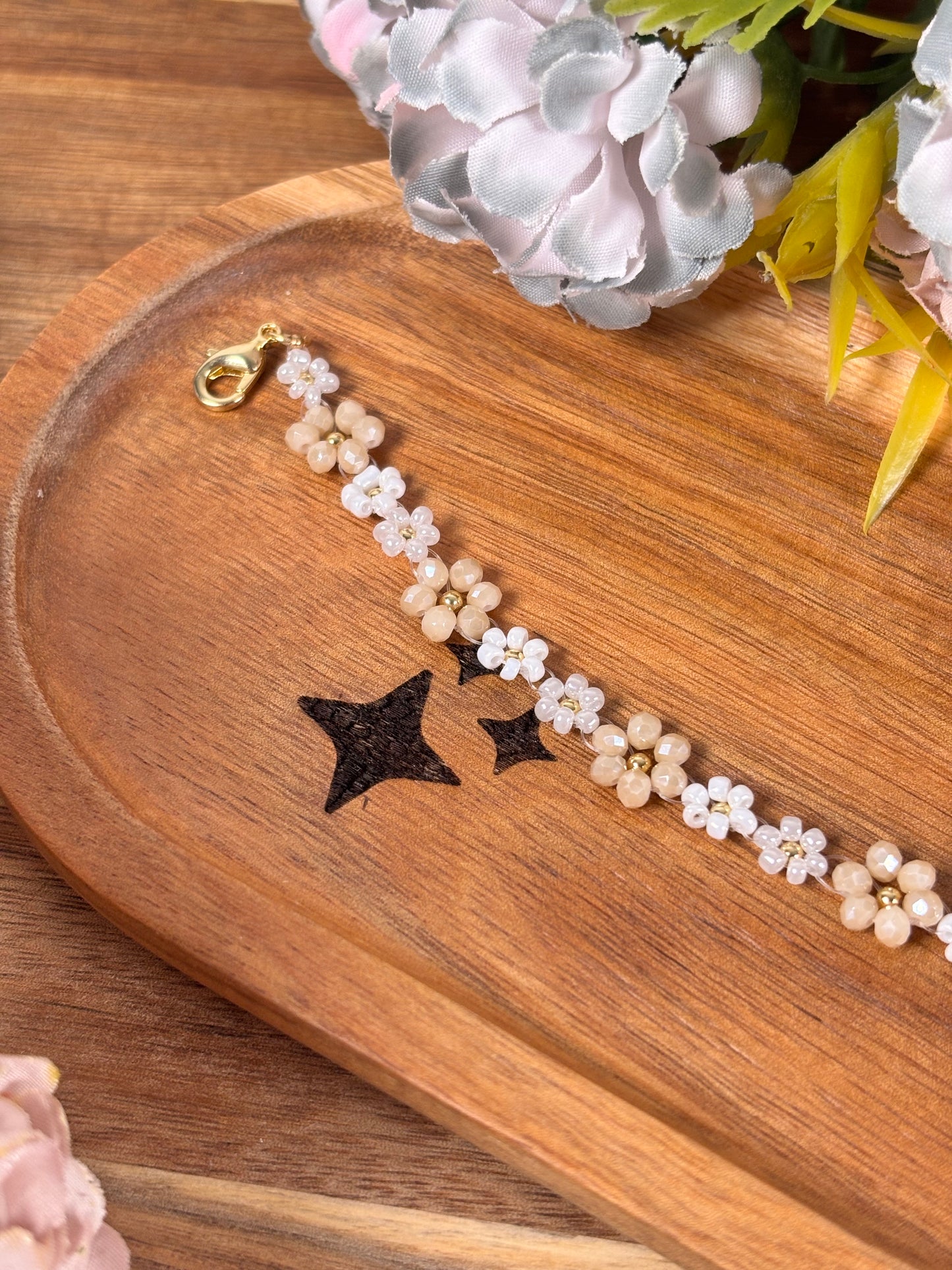 Blumen Armkette / Nude