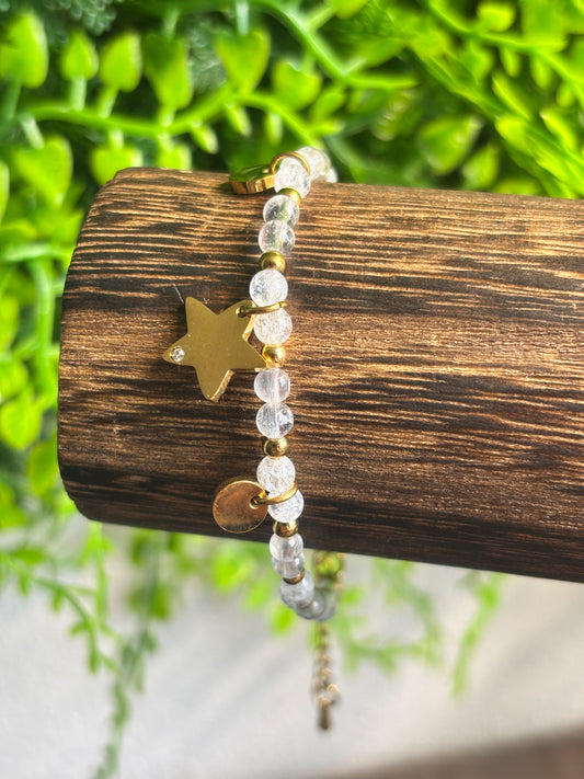 Bergkristall Sternchen Armband