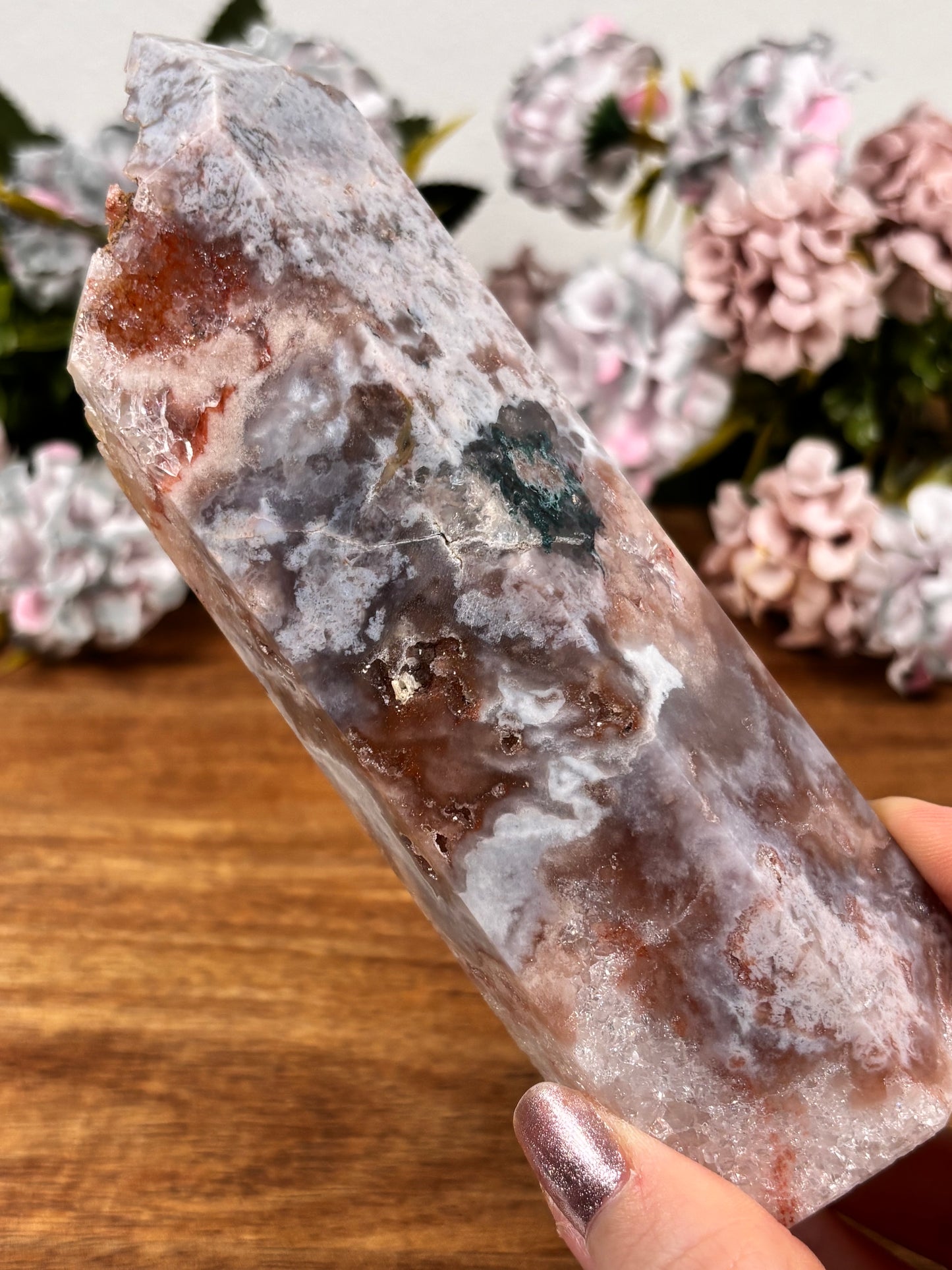 Druzy rosa Amethyst Obelisk