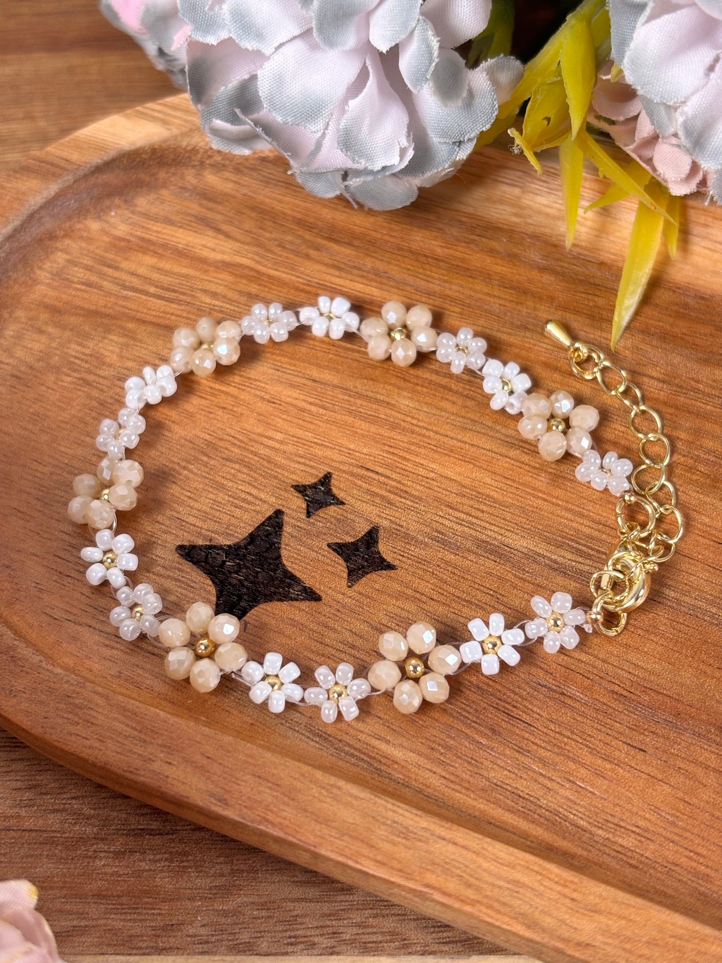 Blumen Armkette / Nude