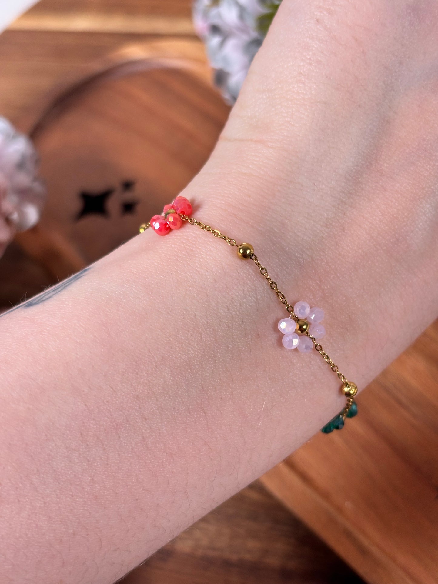 Flower Power Armkette/ Rainbow