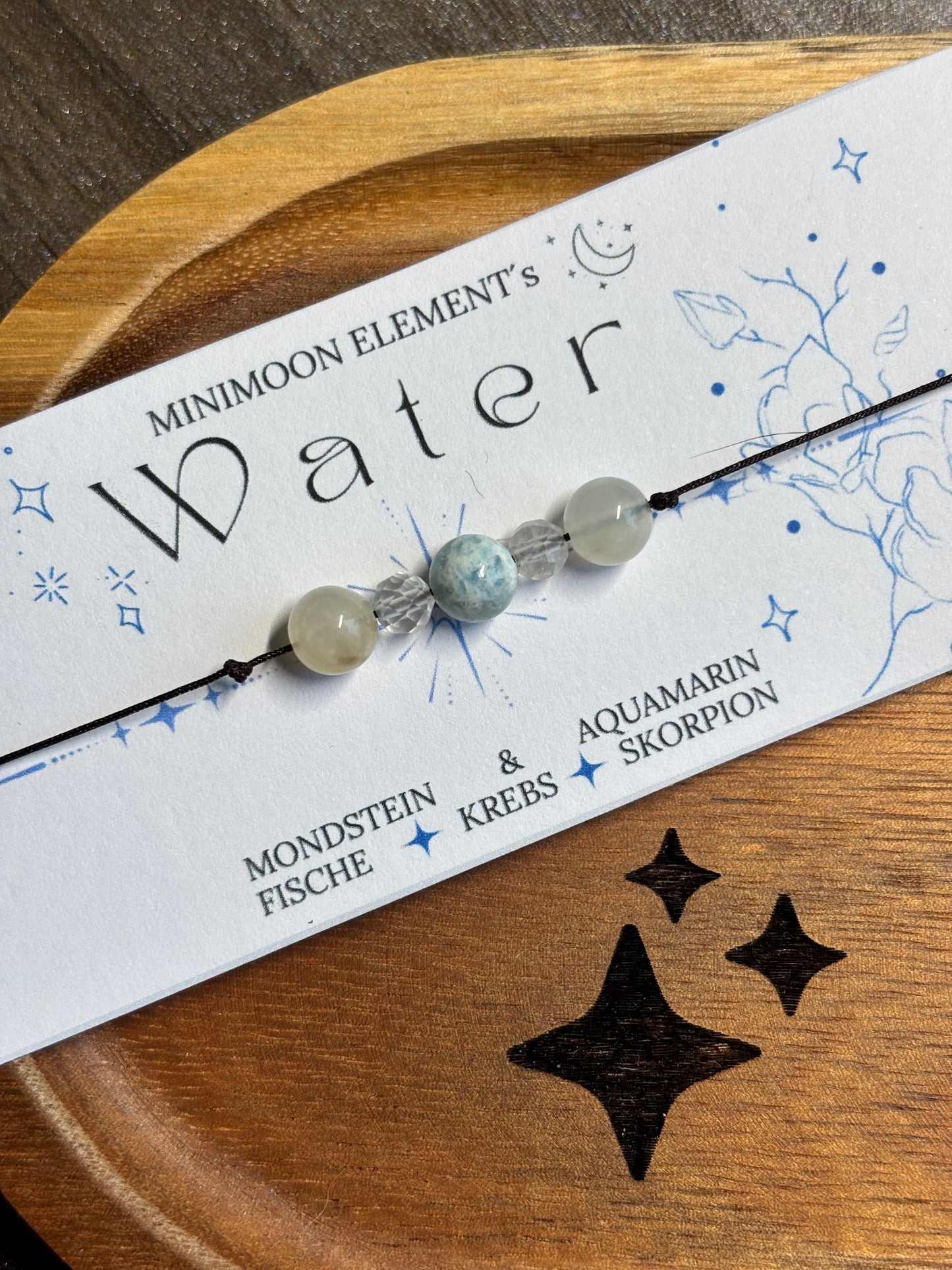 🌊 Wasser – Aquamarin & weißer Mondstein