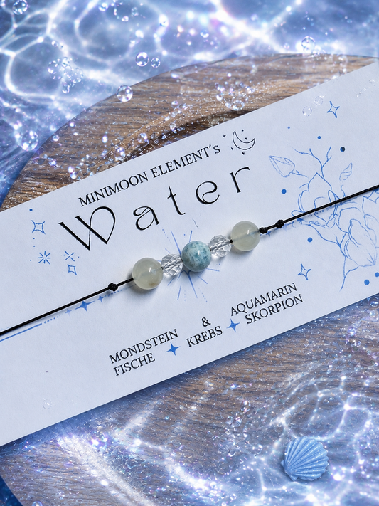 🌊 Wasser – Aquamarin & weißer Mondstein